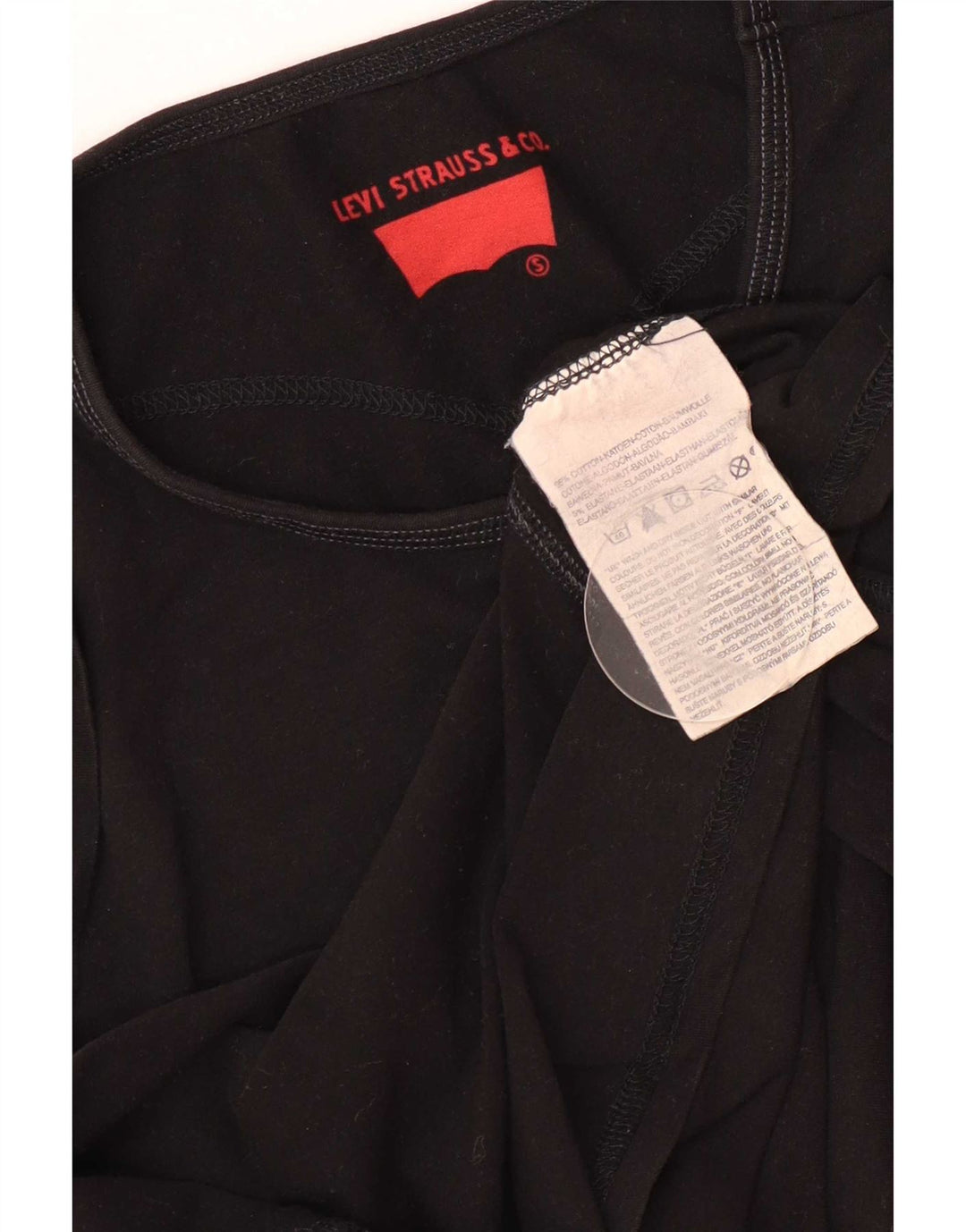 Γυναικείο T-Shirt Levi's Top UK 10 Small μαύρο βαμβακερό