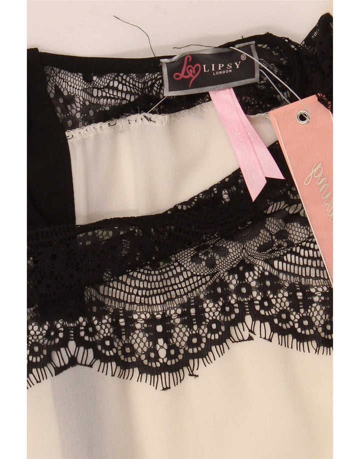 Lipsy γυναικείο πουκάμισο μπλούζα UK 12 Medium White Floral Polyester