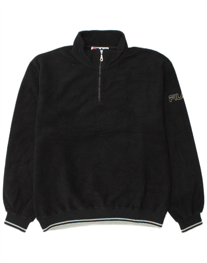 Fila Ανδρικό φερμουάρ Fleece Jumper IT 52/54 μεγάλο μαύρο πολυεστέρα