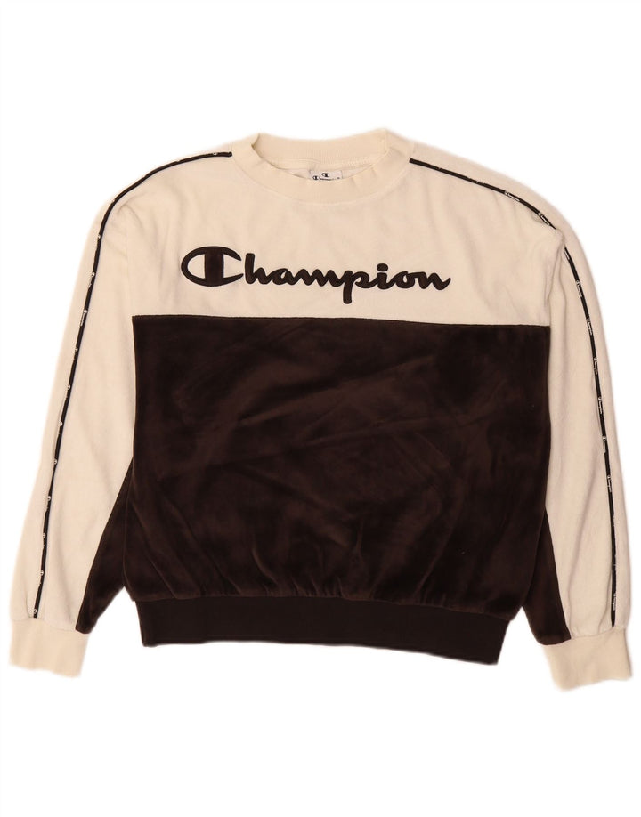 Champion Womens Oversized γραφικό φούτερ Jumper UK 10 Small Black