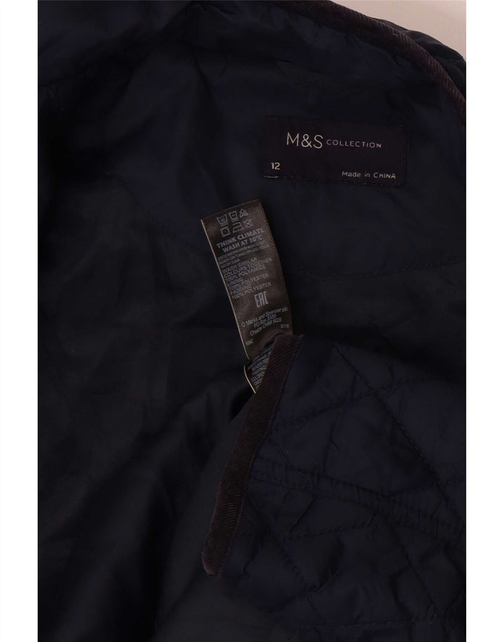 Marks & Spencer Γυναικείο καπιτονέ μπουφάν UK 12 Medium Navy Blue Polyamide