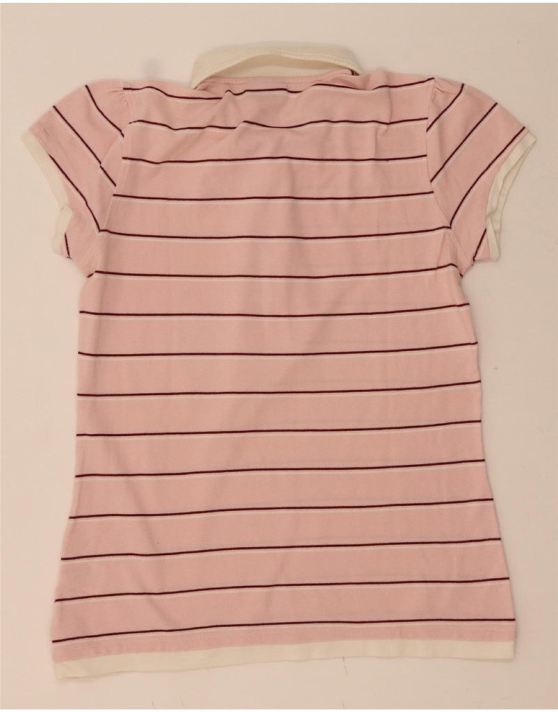 PEAK PERFORMANCE Womens Polo Shirt UK 14 Large Pink Striped Cotton Vintage Peak Performance and Second-Hand Peak Performance from Messina Hembry 