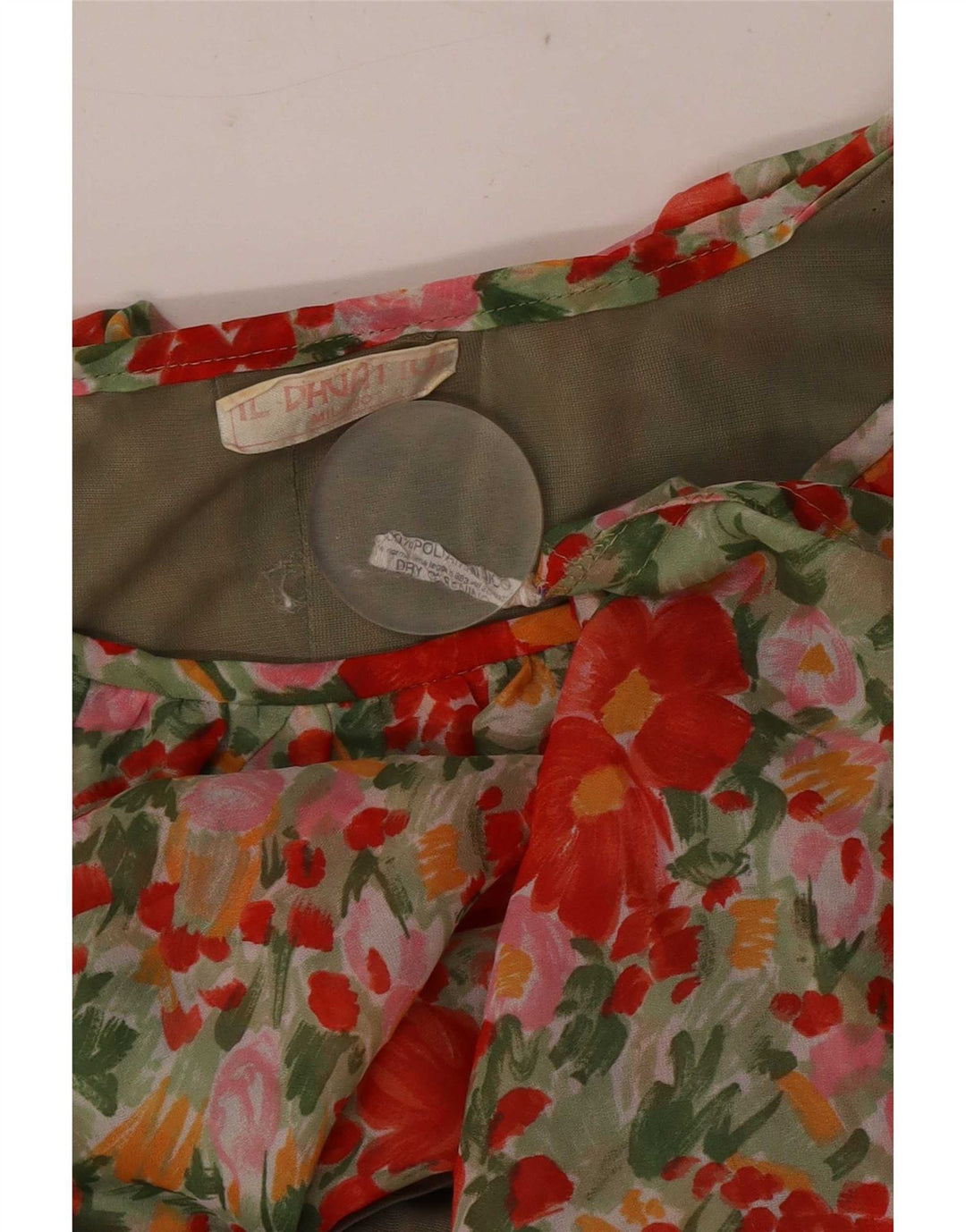 Vintage γυναικείο φόρεμα A-Line UK 12 Medium πολύχρωμο Floral Polyamide