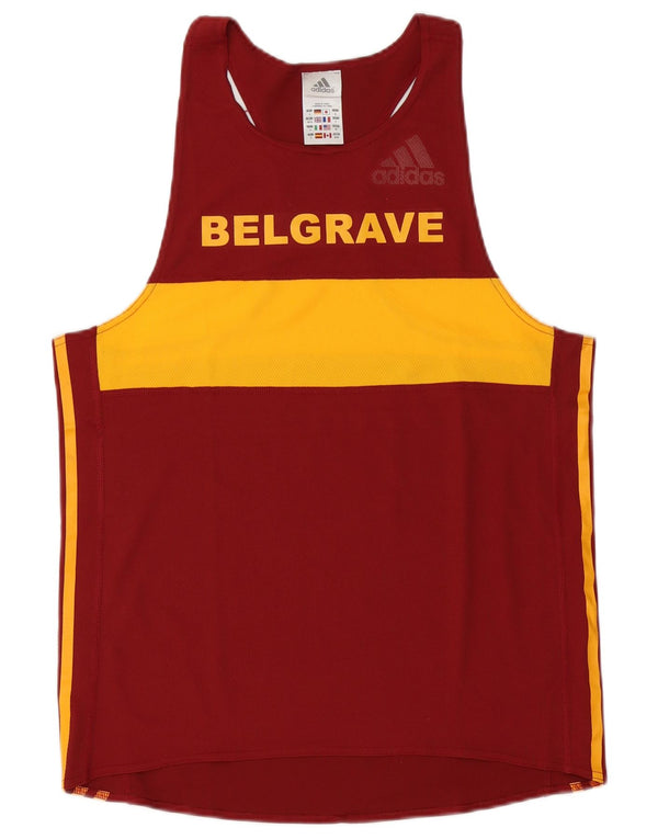 Ανδρικό γραφικό γιλέκο Adidas Climalite Top UK 40/42 Medium Maroon Colourblock