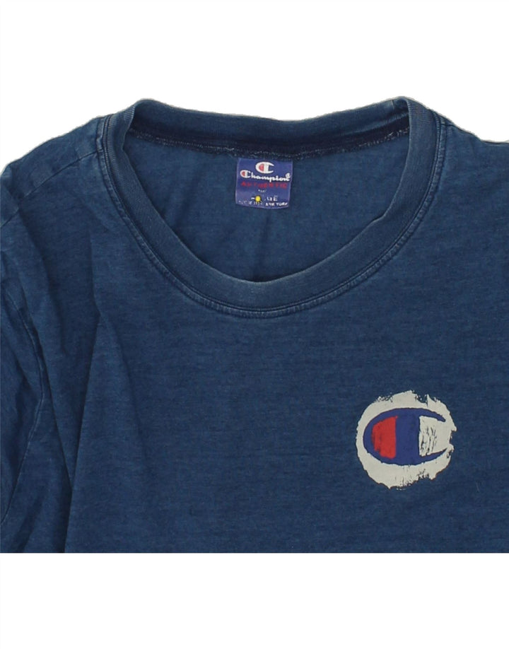 CHAMPION Womens Graphic T-Shirt Top Large Navy Blue Cotton Vintage Champion and Second-Hand Champion from Messina Hembry 