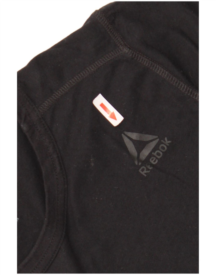 Ανδρικό T-Shirt Reebok Top Μικρό μαύρο βαμβακερό