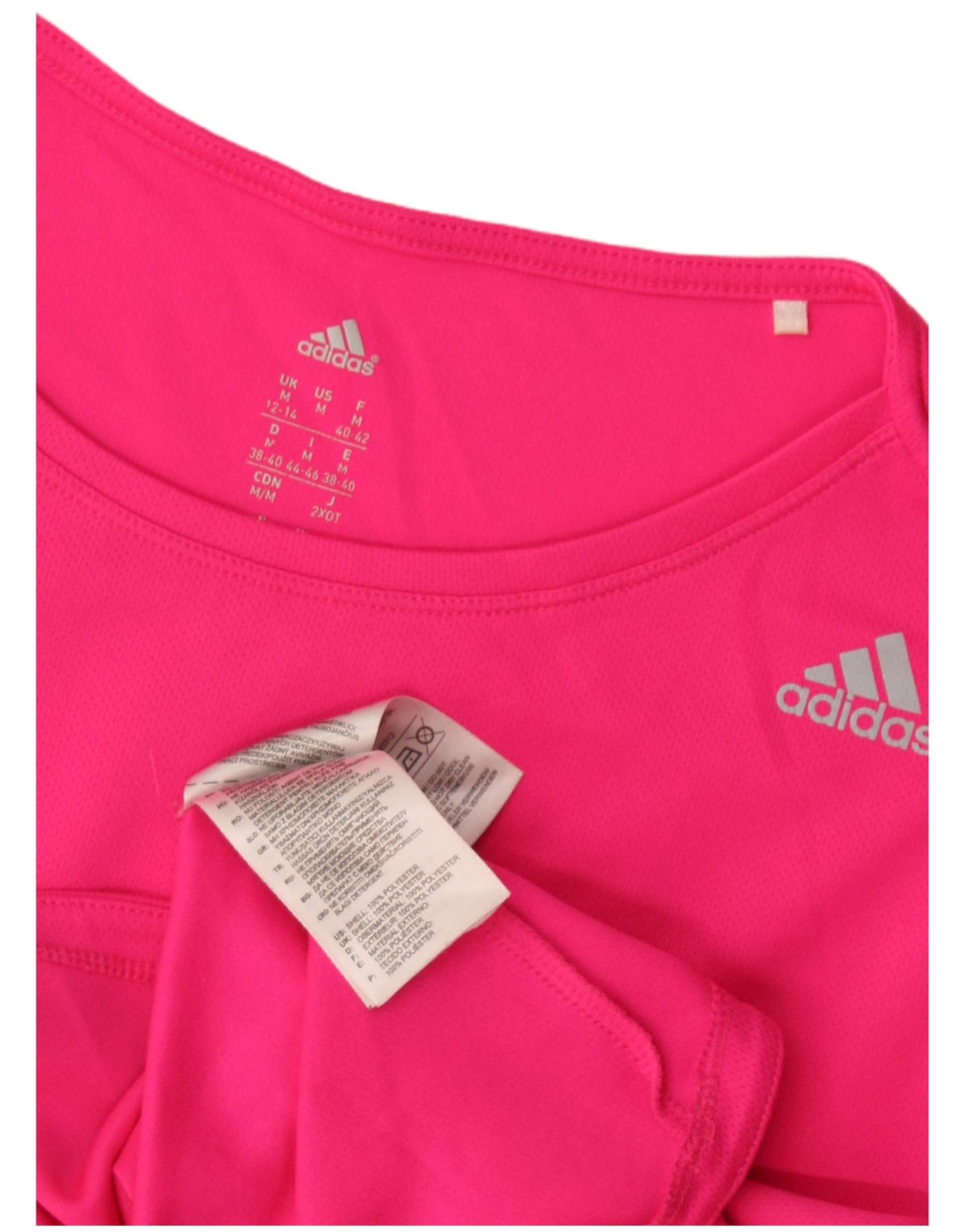 Γυναικείο T-Shirt Adidas Top UK 12/14 Medium Pink Polyester