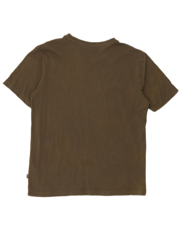 Ανδρικό T-Shirt κανονικό γραφικό Puma Μικρό βαμβακερό χακί