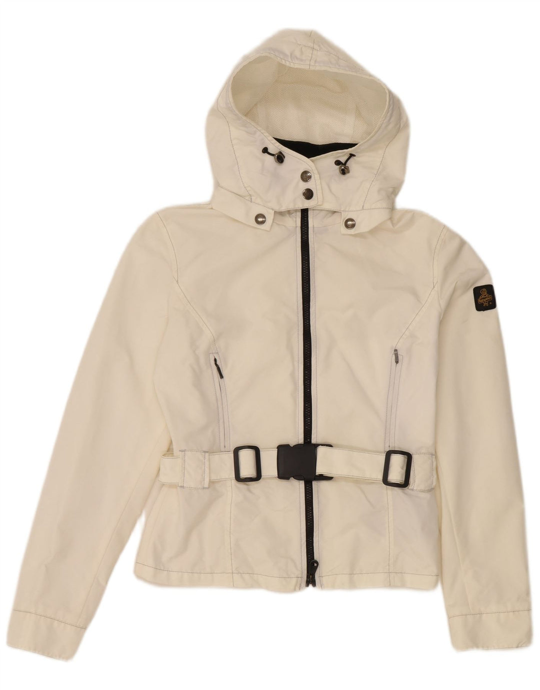 Refrigiwear Γυναικείο μπουφάν βροχής με κουκούλα UK 12 μεσαίο λευκό πολυαμίδιο