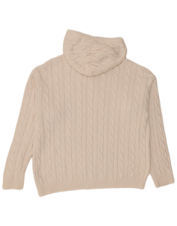 Crew Clothing Γυναικείο πουλόβερ με κουκούλα UK 18 XL Λευκό βαμβακερό