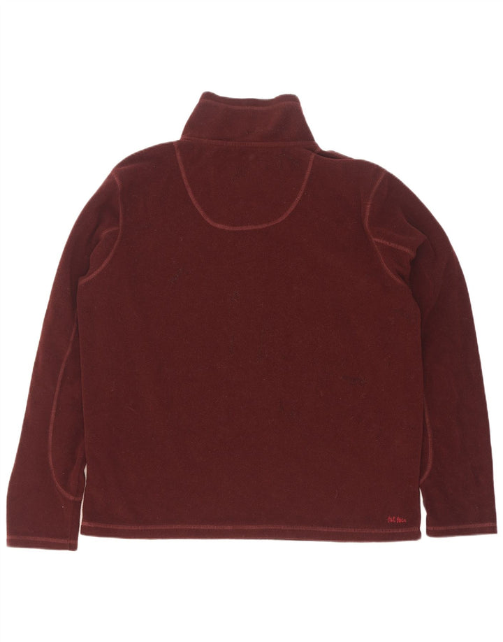 Fat Face Ανδρικό φερμουάρ Fleece Jumper Large Maroon Πολυεστέρας