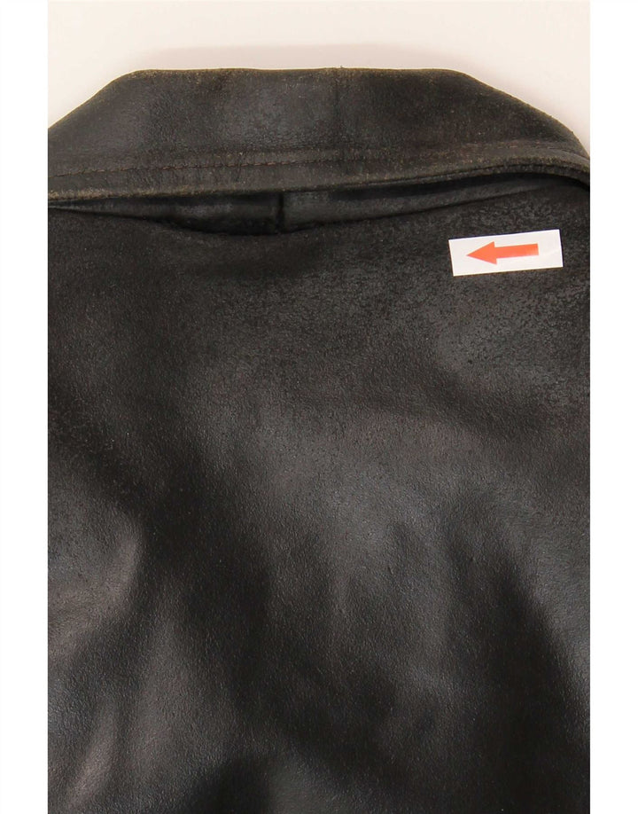 Vintage Ανδρικό Δερμάτινο Μπουφάν UK 36 Small Black Leather