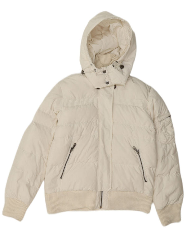 Diadora Γυναικείο μπουφάν με κουκούλα Bomber padded UK 10 Small White Polyester
