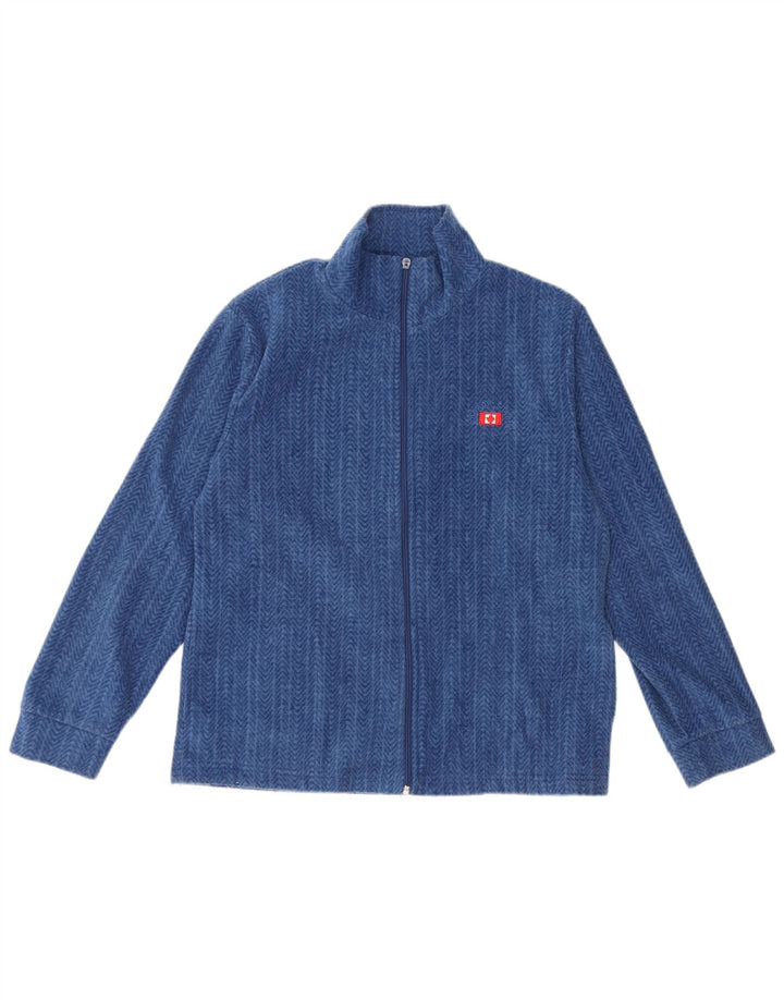 CANADA LOGAN Γυναικείο Fleece Jacket UK 16 μεγάλο μπλε πολυεστέρας ψαροκόκαλο