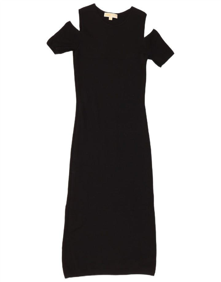 MICHAEL KORS Γυναικείο Maxi Off Shoulder Φόρεμα UK 12 μεσαία μαύρη βισκόζη