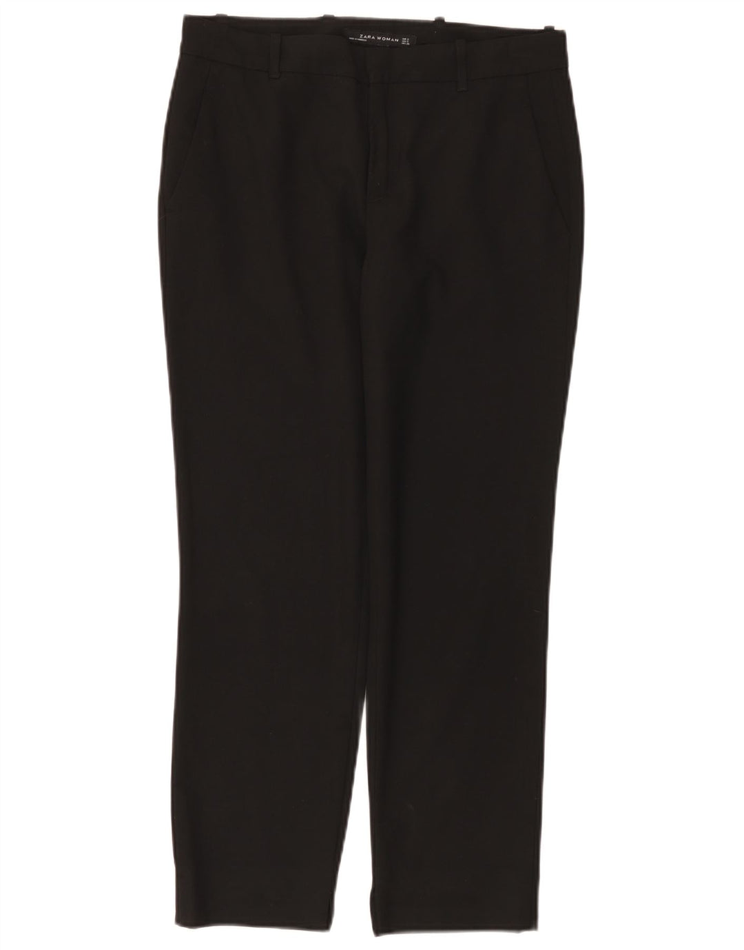 ZARA Γυναικείο ίσιο παντελόνι Chino Small W26 L26 Μαύρο Πολυεστέρα