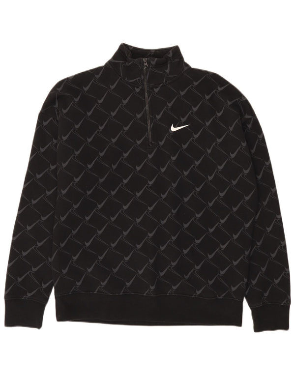 Γραφικό φούτερ Nike ανδρική χαλαρή εφαρμογή 1/4 με φερμουάρ Small Black Sports