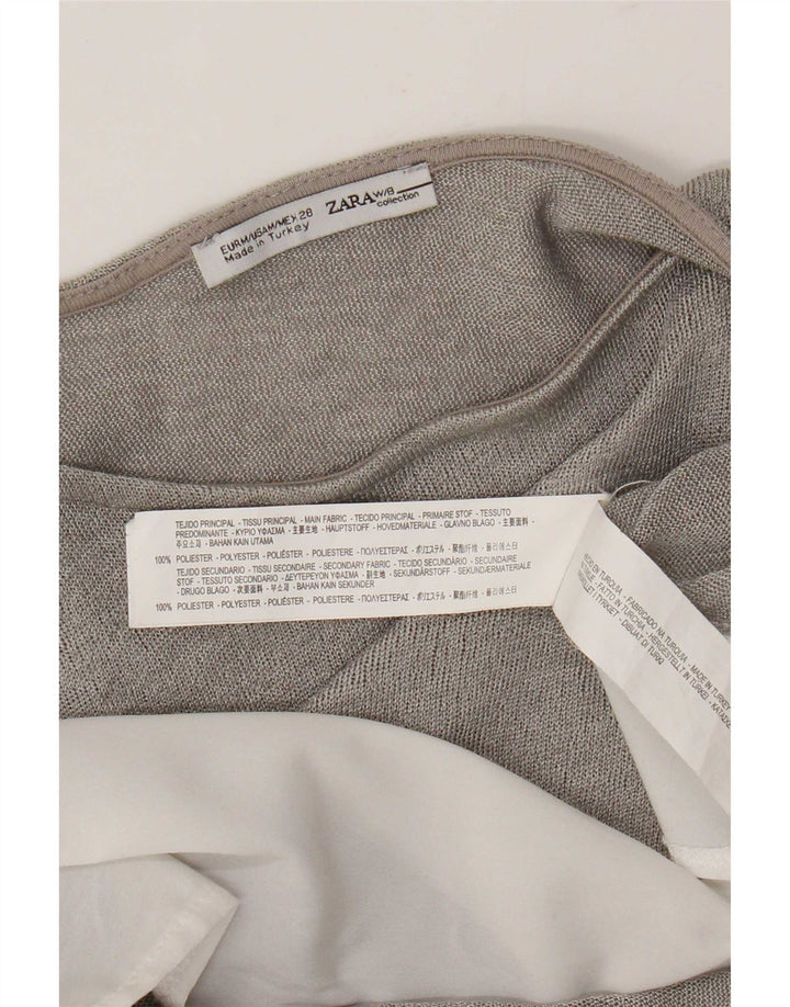 Zara γυναικείο μανίκι υπερμεγέθη χιτώνα UK 14 μεσαίου γκρι χρώματος