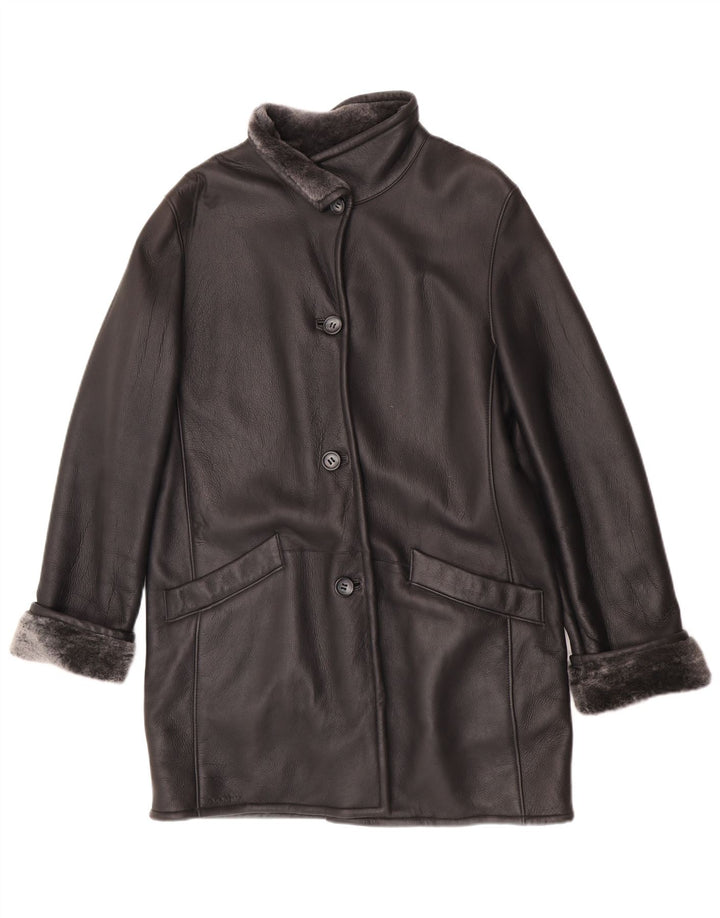Elements Γυναικείο Shearling Coat UK 14 Large Black Sheepskin