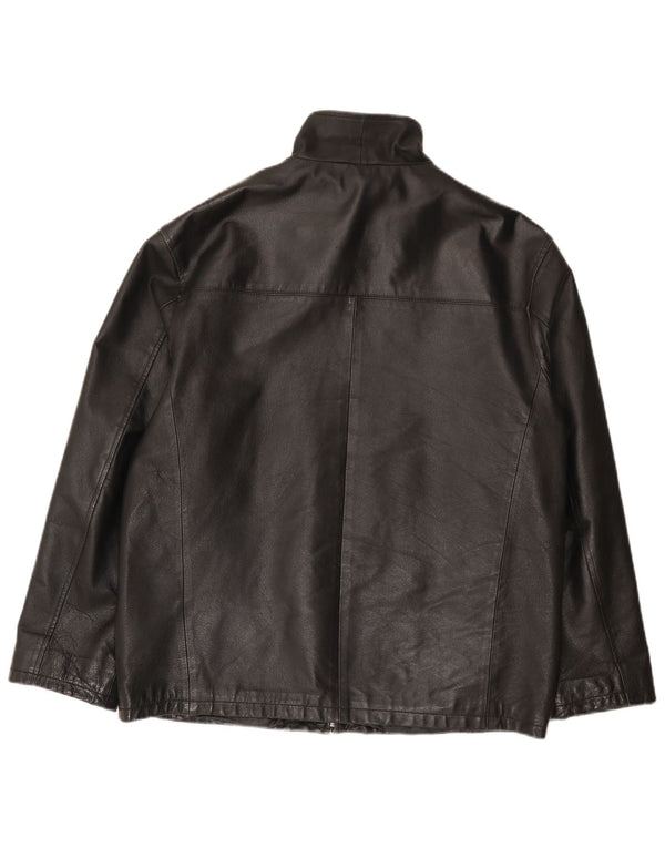 Angelo Litrico Mens Leather Jacket UK 38 Medium Black