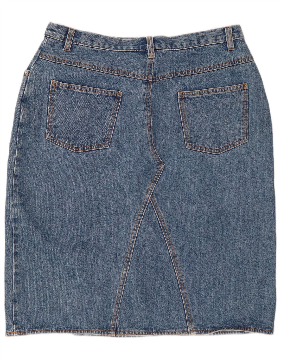 VINTAGE Γυναικεία Ψηλόμεση Τζιν Φούστα UK 18 XL W32 Μπλε