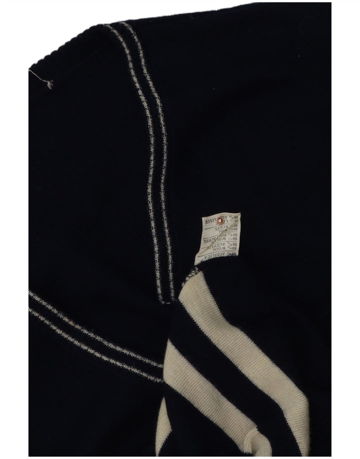 Vintage ανδρικό γιλέκο Tank Top Μαλλί με μεσαίο μπλε ναυτικό ριγέ