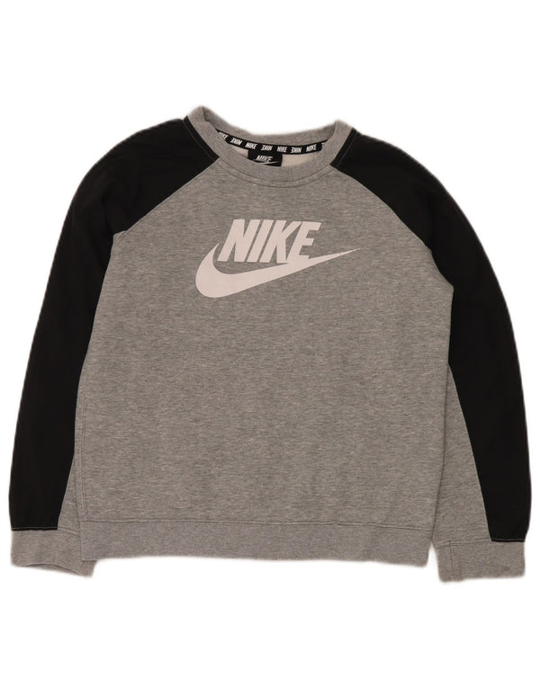 Γραφικό φούτερ NIKE Boys Jumper 10-11 ετών Medium Grey Colourblock