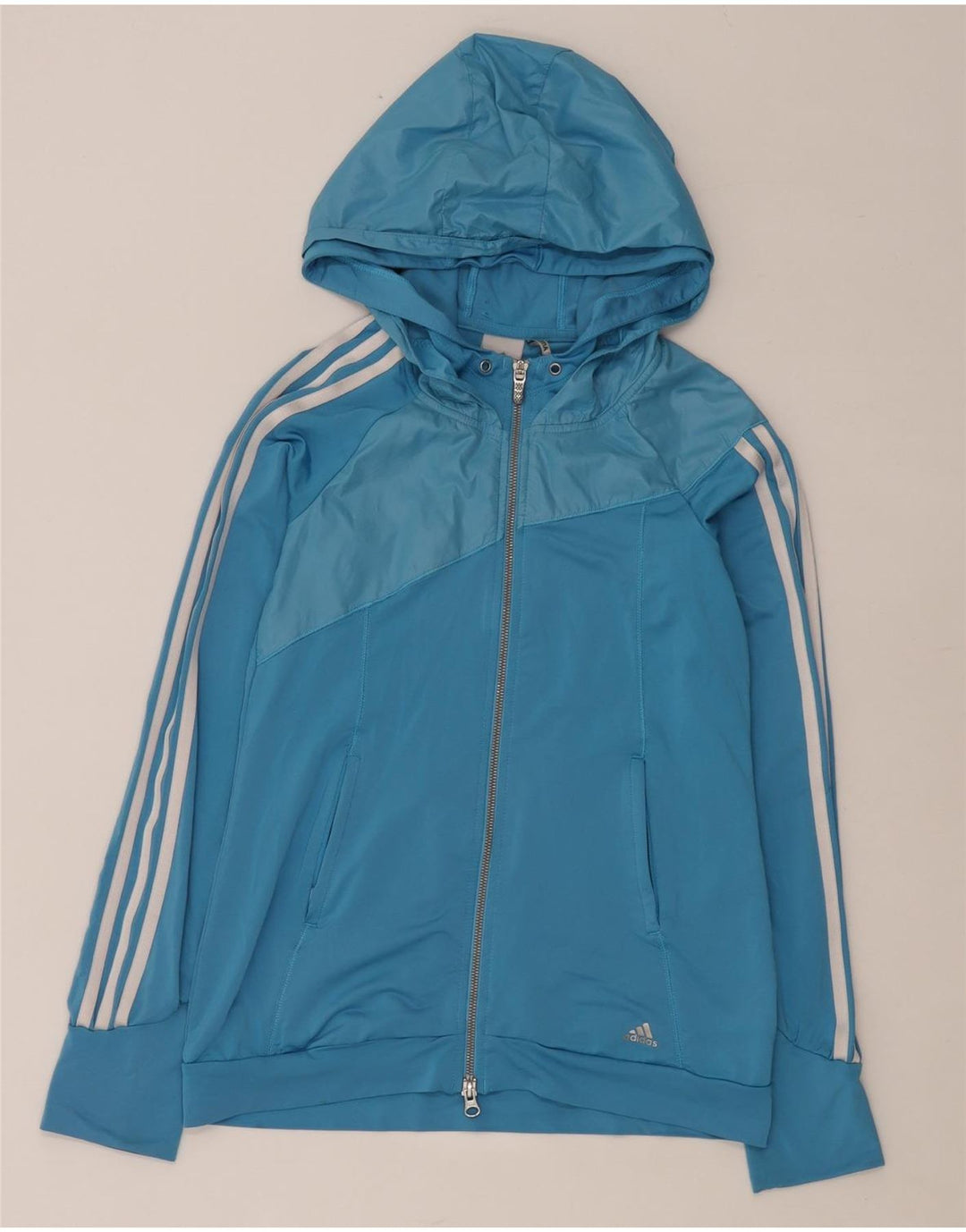 Γυναικείο πουλόβερ Adidas με φερμουάρ UK 10 Small Blue Polyester
