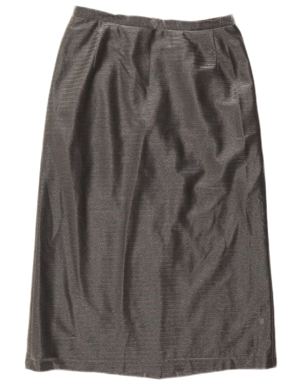 VINTAGE Γυναικεία ίσια ψηλόμεση φούστα EU 38 Medium W25 Grey Triacetate