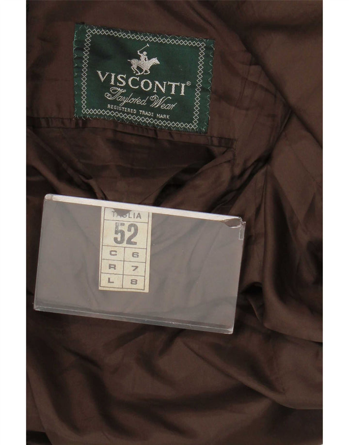Visconti Ανδρικό σακάκι σακάκι με 3 κουμπιά IT 52 XL Καφέ Houndstooth Lambswool