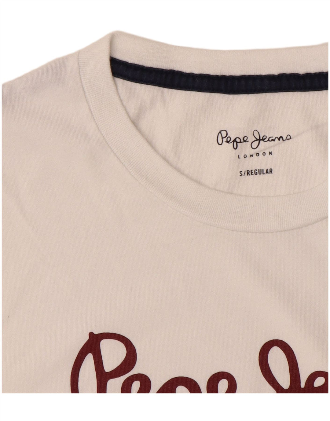 PEPE JEANS Womens Regular Graphic T-Shirt Top UK 10 Small White
