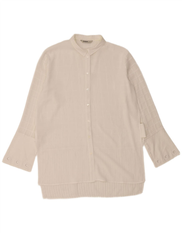 DESIGUAL Γυναικείο Longline Μπλούζα UK 16 Large White