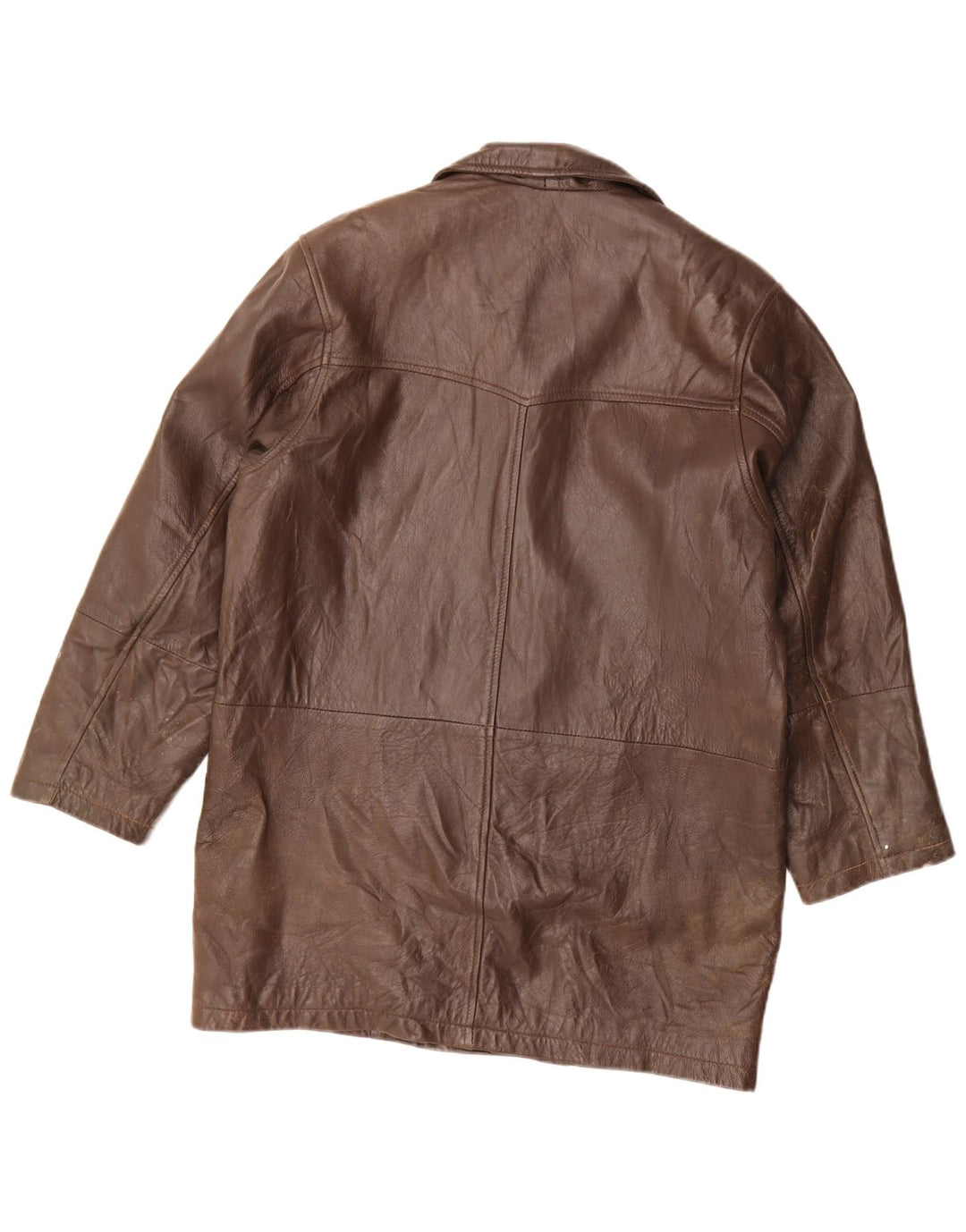 Γυναικείο Ombraluce Oversized Δερμάτινο Παλτό IT 44 Μεσαίο Καφέ