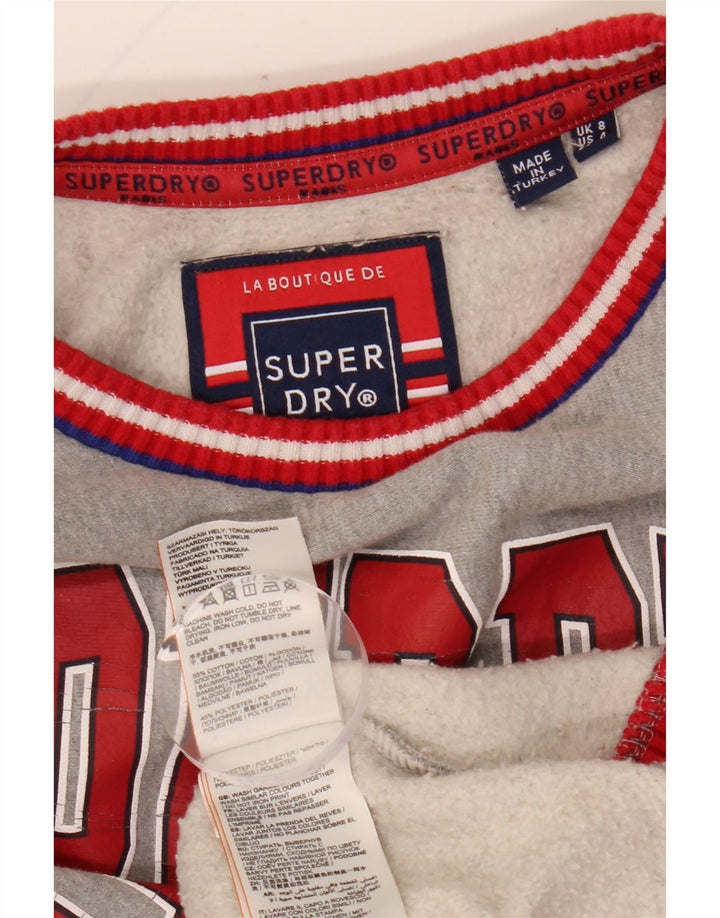 Γυναικείο γραφικό φούτερ SUPERDRY Jumper UK 8 Small Grey Colourblock