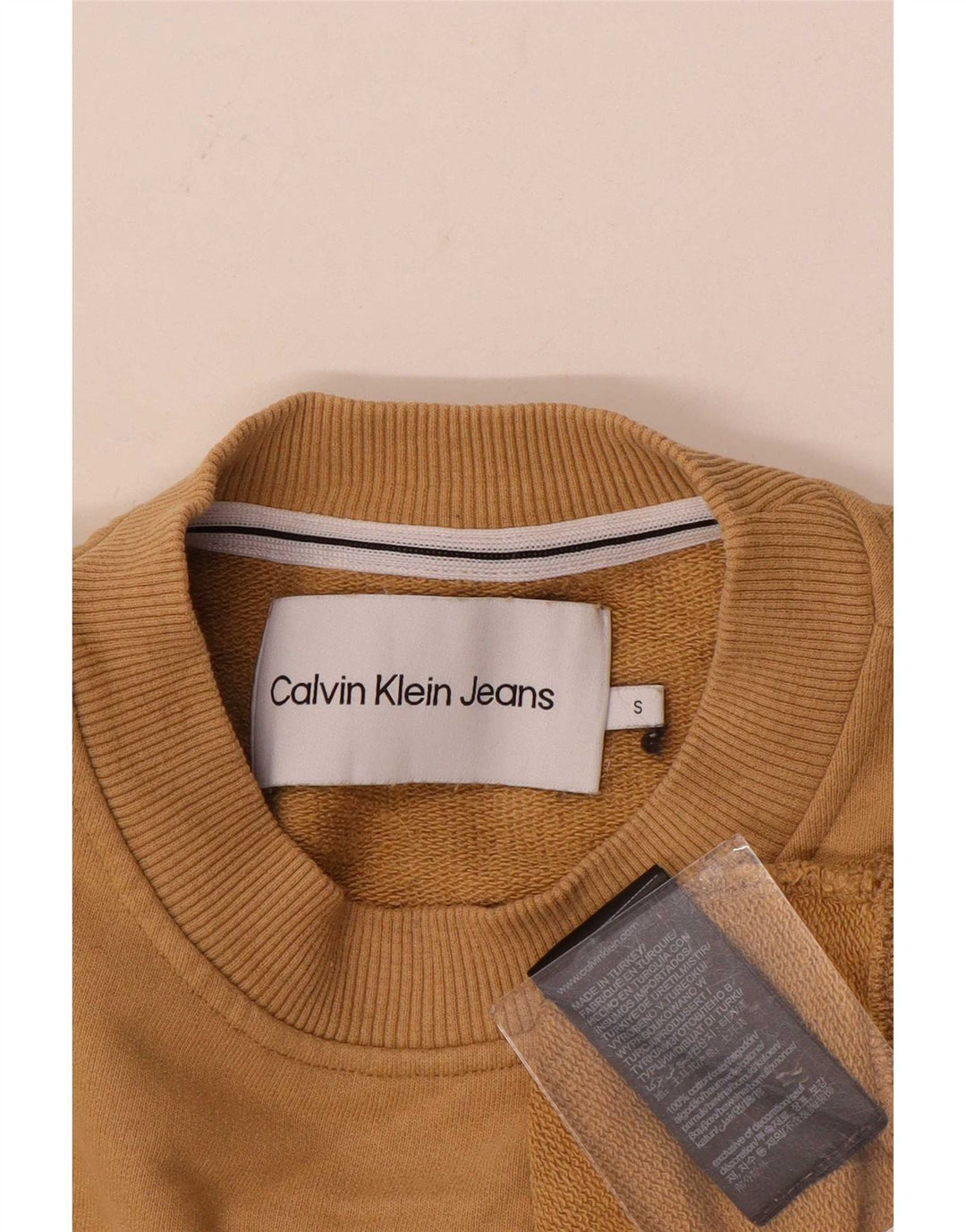 Calvin Klein Jeans Γυναικεία φούτερ υπερμεγέθη Jumper UK 10 Small Beige