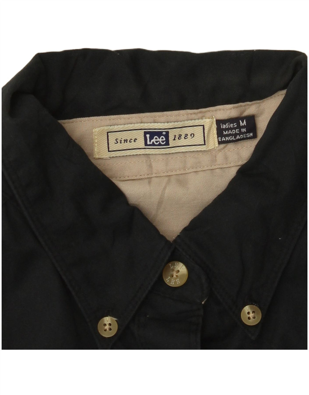 Γυναικείο πουκάμισο LEE Oversized UK 14 Μεσαίο μαύρο βαμβακερό