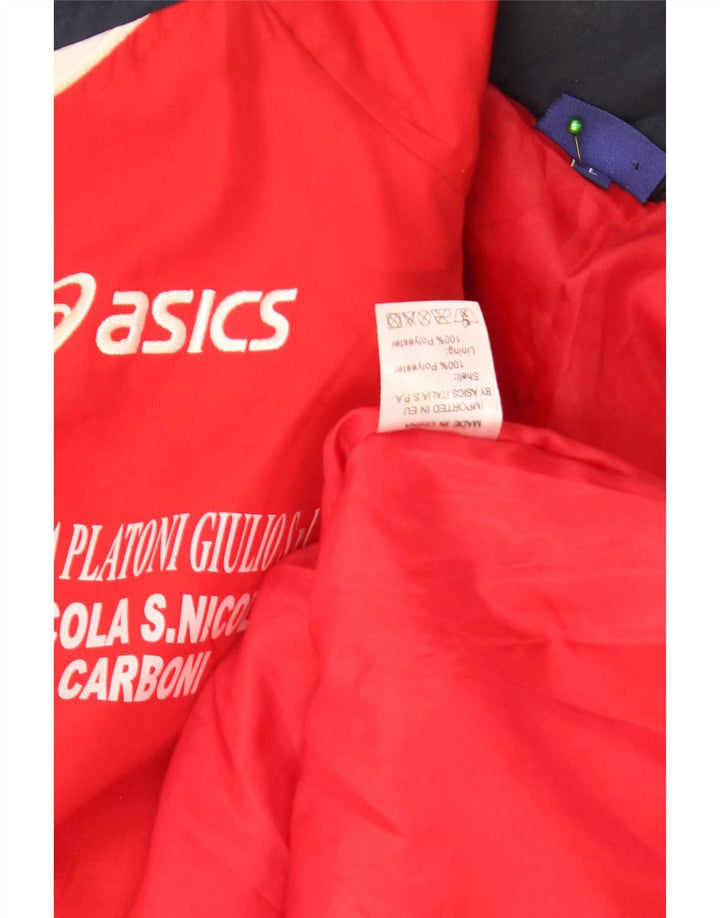Asics Ανδρικό γραφικό τζάκετ αντιανεμικό UK 40 μεγάλο κόκκινο χρώμα πολυεστέρα