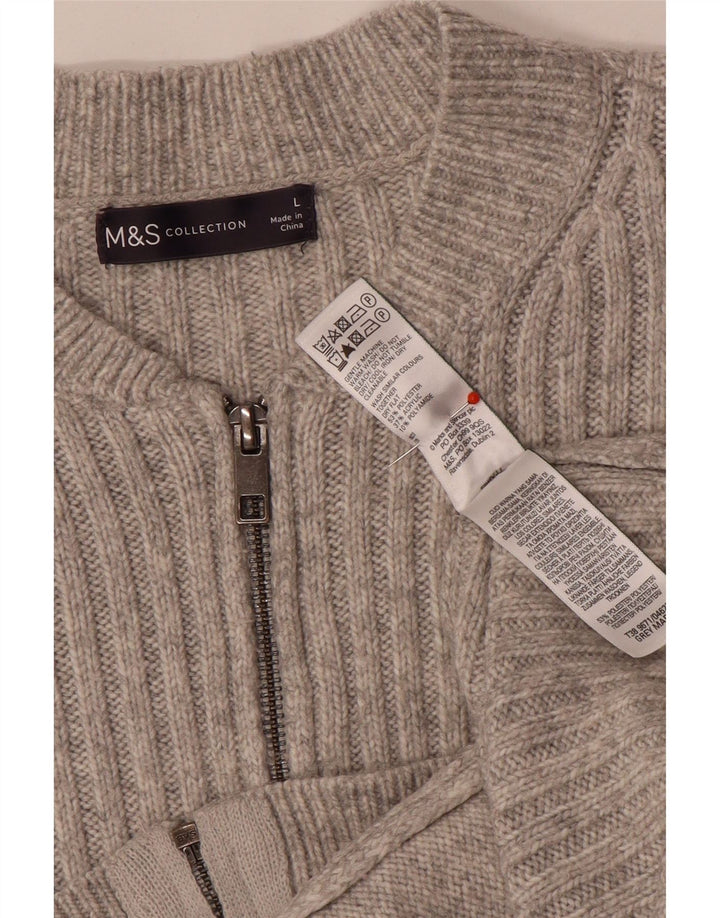 Marks & Spencer Γυναικείο πουλόβερ μεγάλου μεγέθους Crop Cardigan UK 16 Large Grey