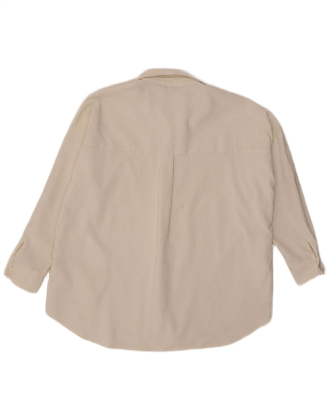Zara Γυναικείο υπερμεγέθη κοτλέ πουκάμισο UK 10 Small White Polyester