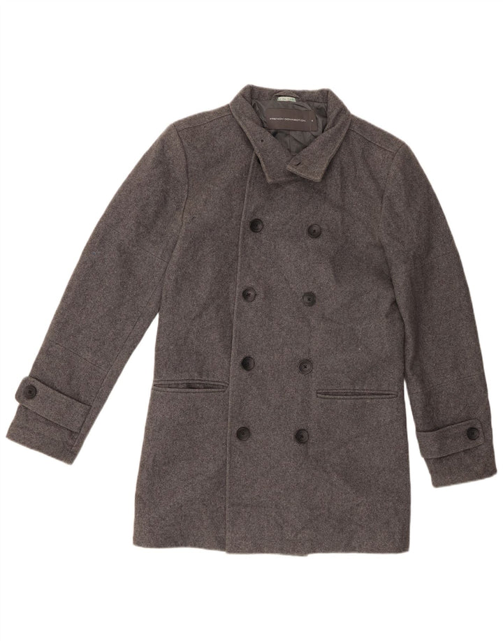 French Connection Ανδρικό παλτό μπιζελιού UK 36 Small Grey Wool