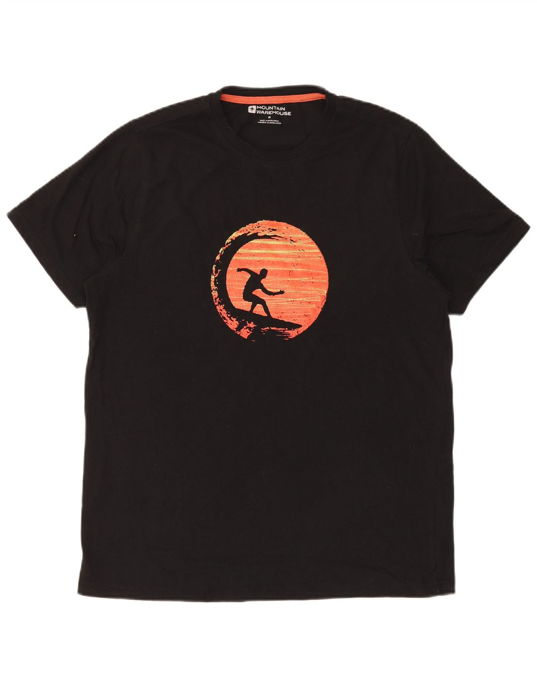 MOUNTAIN WAREHOUSE Ανδρικό γραφικό T-Shirt Top Μεσαίο μαύρο βαμβακερό