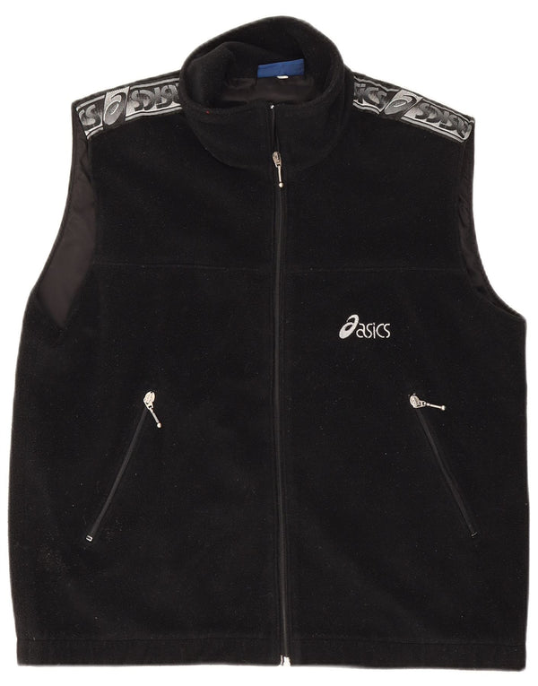 Asics Ανδρικό γραφικό φλις Gilet UK 40 Large Black Colourblock