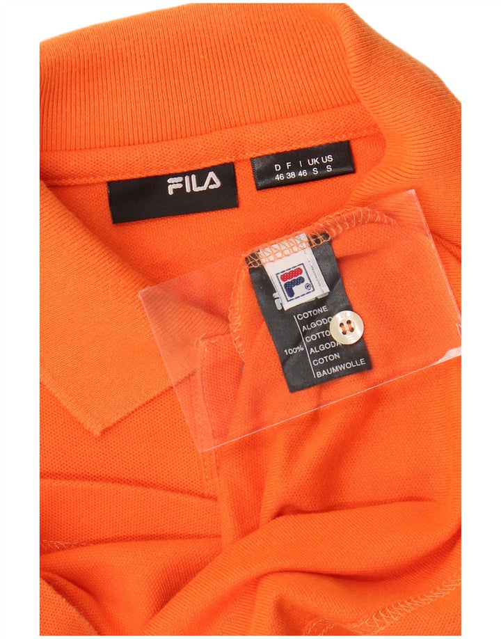 Ανδρικό μπλουζάκι πόλο Fila Μικρό πορτοκαλί βαμβακερό