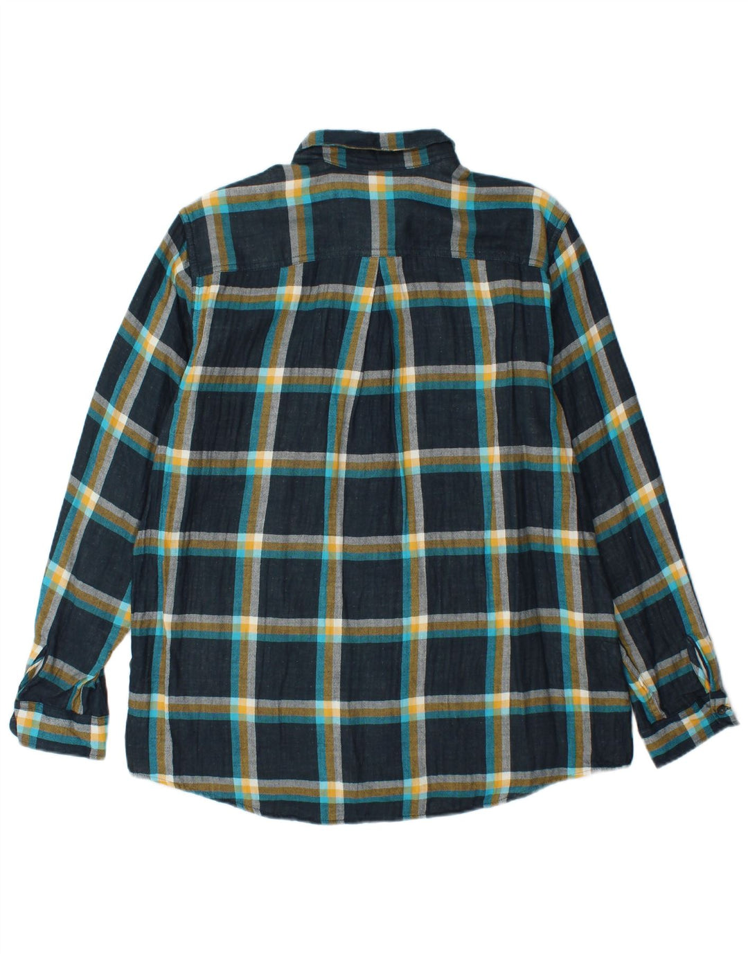 EDDIE BAUER Γυναικείο φανελένιο πουκάμισο UK 16 Μεγάλο μπλε ναυτικό βαμβακερό καρό