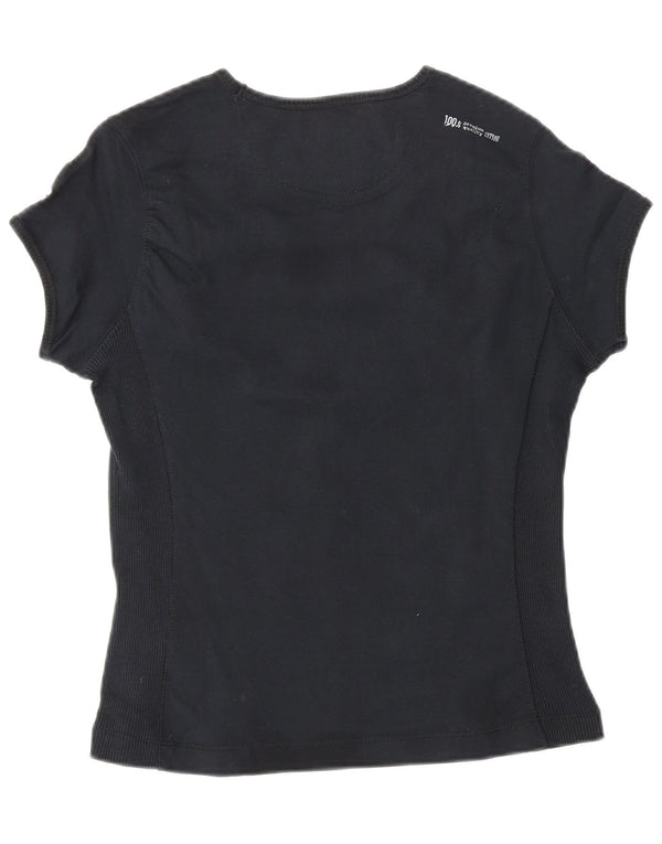 CHAMPION Womens Heritage Classics T-Shirt Top UK 12 Medium Black Cotton