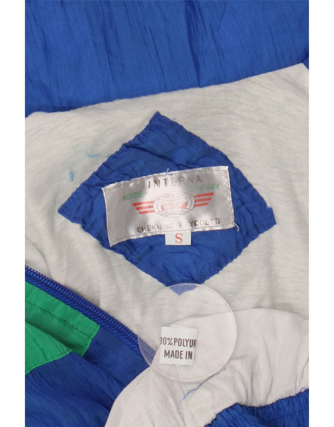 Ανδρική φόρμα Vintage Top Jacket Small Blue Colorblock Πολυουρεθάνη Ρετρό