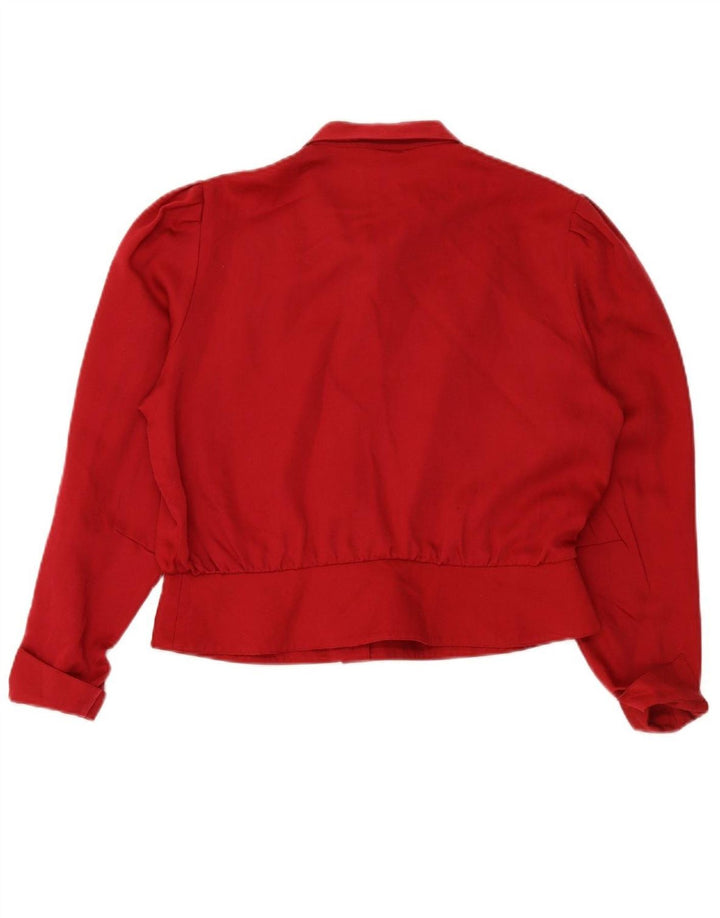FRANKENWALDER Womens Oversized Shirt Blouse EU 40 Medium Red Wool