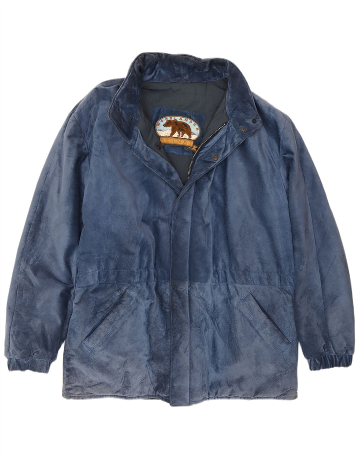 Vintage Ανδρικό Suede Jacket IT 50 Large Blue Modal