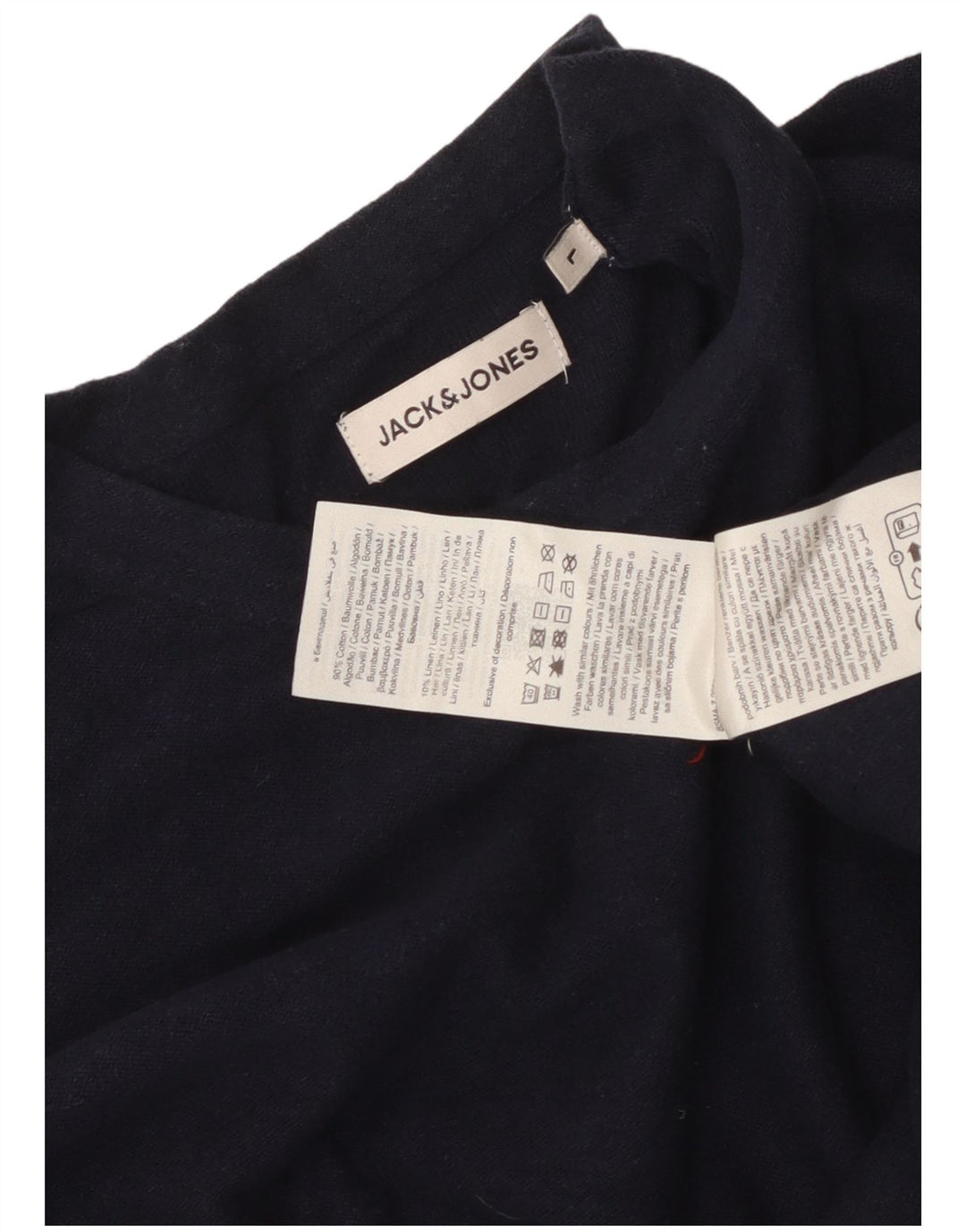 Ανδρικό μπλουζάκι Jack & Jones μακρυμάνικο μεγάλο, μπλε βαμβακερό