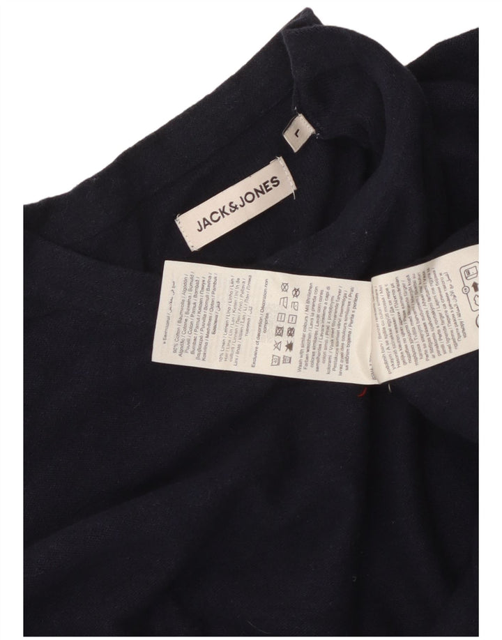 Ανδρικό μπλουζάκι Jack & Jones μακρυμάνικο μεγάλο, μπλε βαμβακερό
